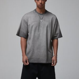 워싱 빈티지 루즈핏 반팔티 250g AR021 그레이