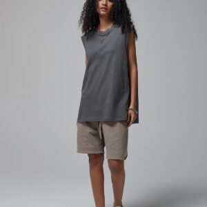 머슬핏 민소매 슬리브리스 190g 717 차콜 그레이