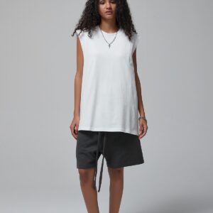 머슬핏 민소매 슬리브리스 190g 717 화이트