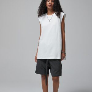 머슬핏 민소매 슬리브리스 190g 717 화이트