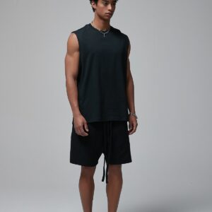 머슬핏 민소매 슬리브리스 190g 717 블랙