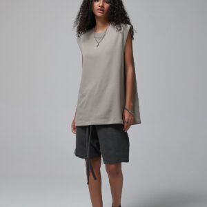 머슬핏 민소매 슬리브리스 190g 717 그레이 커피