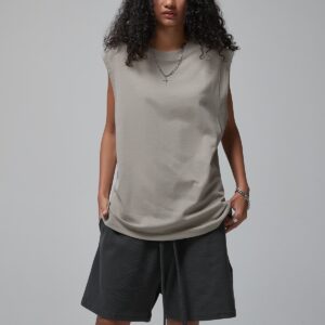 머슬핏 민소매 슬리브리스 190g 717 그레이 커피