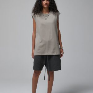 머슬핏 민소매 슬리브리스 190g 717 그레이 커피