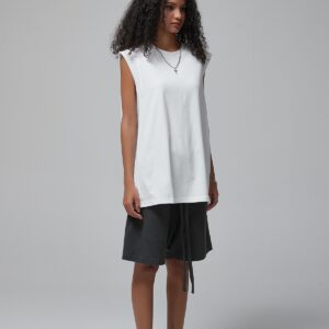 머슬핏 민소매 슬리브리스 190g 717 화이트