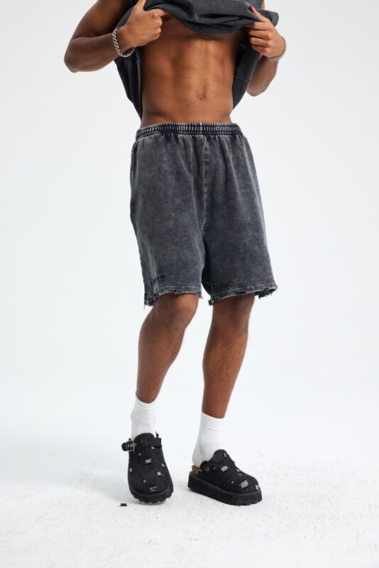 빈티지 워싱 반바지 7690 400g 블랙