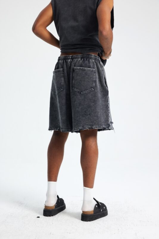 빈티지 워싱 반바지 7690 400g 블랙