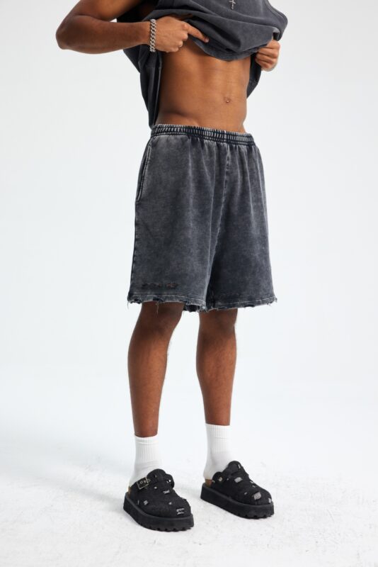 빈티지 워싱 반바지 7690 400g 블랙