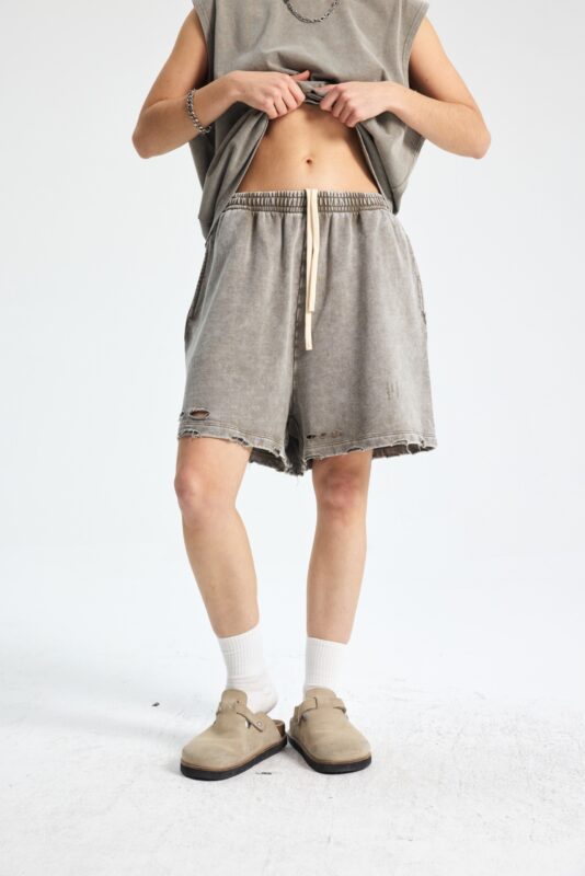 빈티지 워싱 반바지 7690 430g 그레이그린