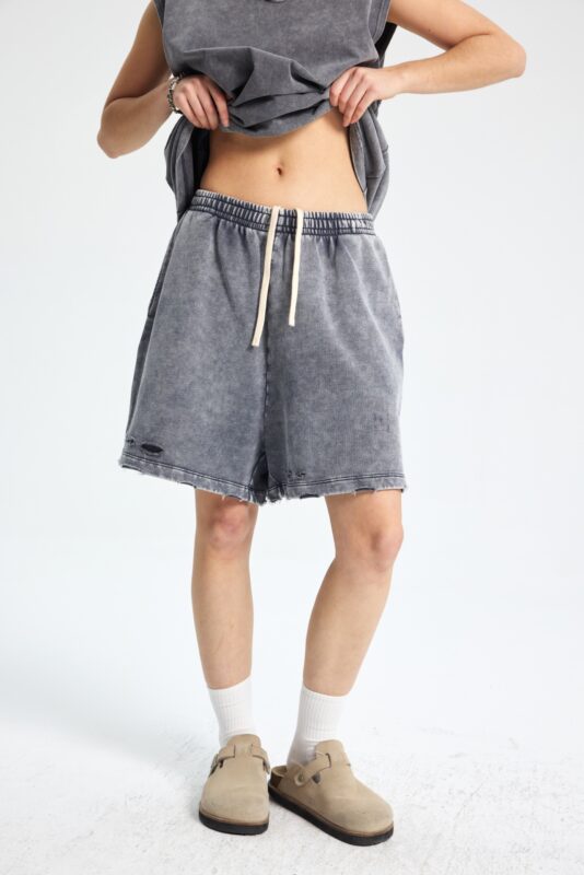 빈티지 워싱 반바지 7690 430g 그레이