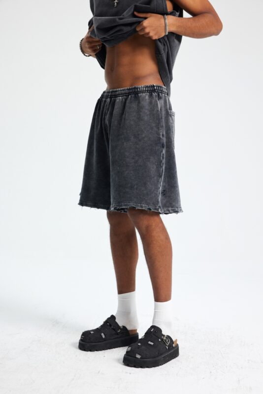 빈티지 워싱 반바지 7690 400g 블랙