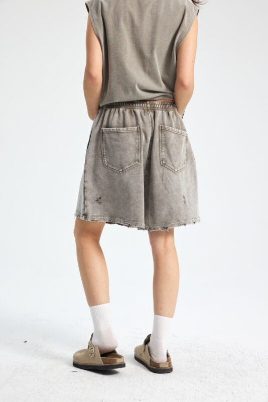 빈티지 워싱 반바지 7690 430g 그레이그린