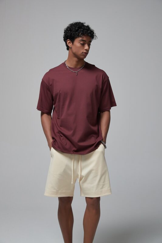 루즈핏 반팔티 190g 8801 와인