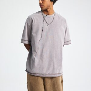 바틱 워시드 루즈핏 반팔 티셔츠 275g AR062 바틱 미디엄 그레이