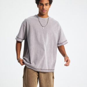 바틱 워시드 루즈핏 반팔 티셔츠 275g AR062 바틱 미디엄 그레이