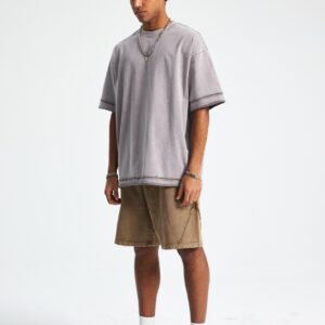 바틱 워시드 루즈핏 반팔 티셔츠 275g AR062 바틱 미디엄 그레이