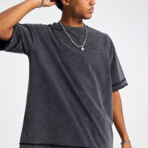 바틱 워시드 루즈핏 반팔 티셔츠 275g AR062 바틱 블랙