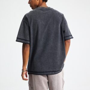 바틱 워시드 루즈핏 반팔 티셔츠 275g AR062 바틱 블랙