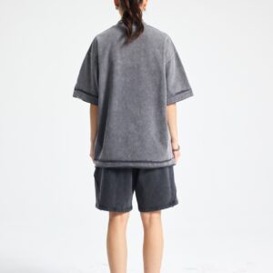 바틱 워시드 루즈핏 반팔 티셔츠 275g AR062 카본 그레이