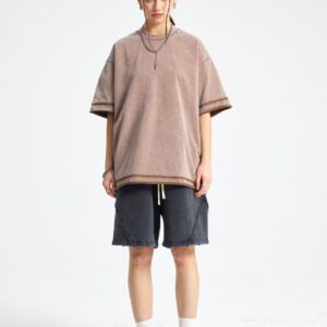 바틱 워시드 루즈핏 반팔 티셔츠 275g AR062 바틱 브라운