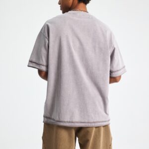 바틱 워시드 루즈핏 반팔 티셔츠 275g AR062 바틱 미디엄 그레이