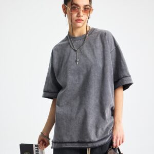 바틱 워시드 루즈핏 반팔 티셔츠 275g AR062 카본 그레이