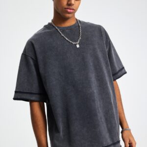 바틱 워시드 루즈핏 반팔 티셔츠 275g AR062 바틱 블랙