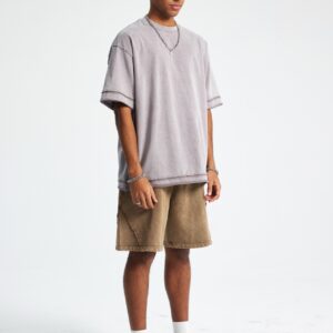 바틱 워시드 루즈핏 반팔 티셔츠 275g AR062 바틱 미디엄 그레이