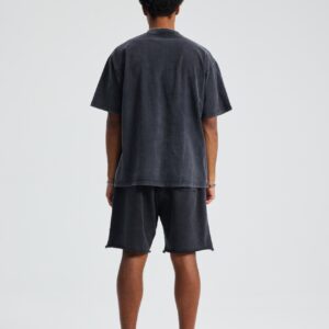 워싱 루즈핏 반팔티 250g 8808 블랙