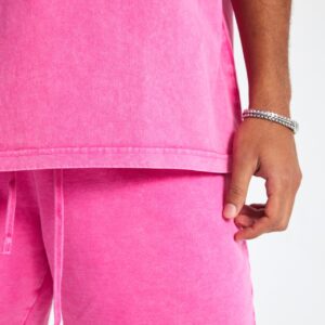 워싱 루즈핏 반팔티 250g 8808 핑크