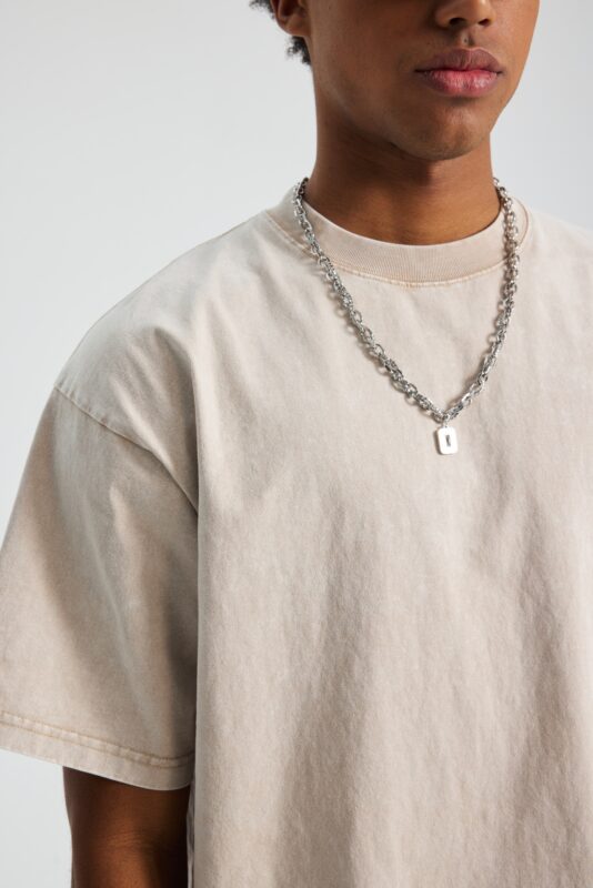 워싱 루즈핏 반팔티 250g 8808 크림