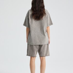 워싱 루즈핏 반팔티 250g 8808 그레이