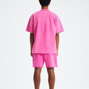 워싱 루즈핏 반팔티 250g 8808 핑크