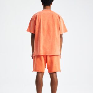 워싱 루즈핏 반팔티 250g 8808 오렌지