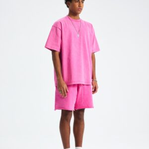 워싱 루즈핏 반팔티 250g 8808 핑크