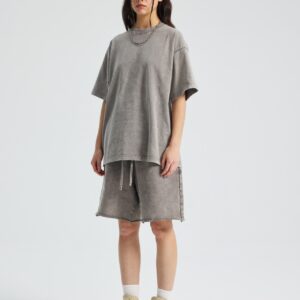 워싱 루즈핏 반팔티 250g 8808 그레이