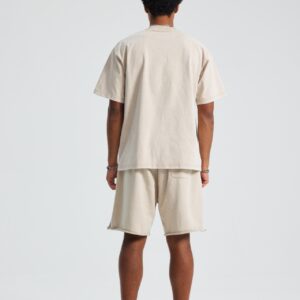 워싱 루즈핏 반팔티 250g 8808 크림