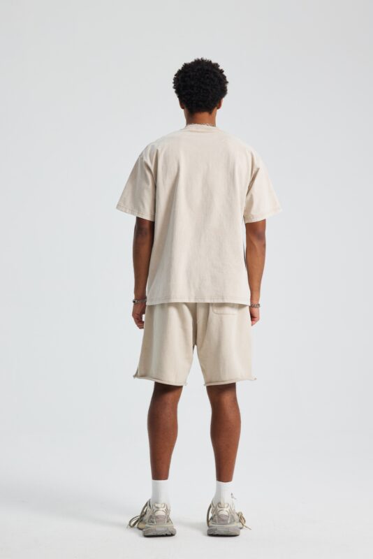 워싱 루즈핏 반팔티 250g 8808 크림