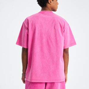 워싱 루즈핏 반팔티 250g 8808 핑크