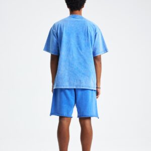 워싱 루즈핏 반팔티 250g 8808 블루