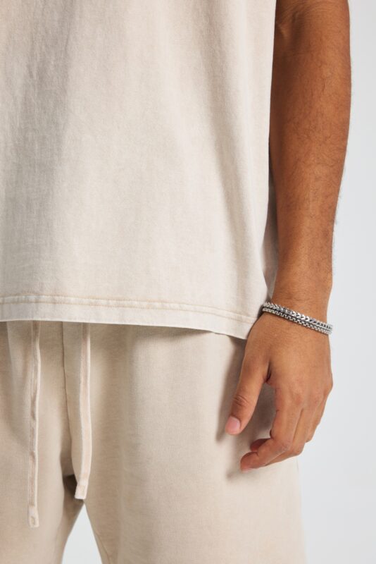 워싱 루즈핏 반팔티 250g 8808 크림