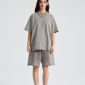 워싱 루즈핏 반팔티 250g 8808 그레이