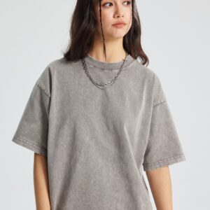 워싱 루즈핏 반팔티 250g 8808 그레이