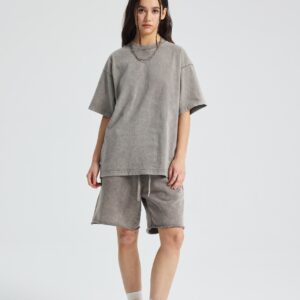 워싱 루즈핏 반팔티 250g 8808 그레이