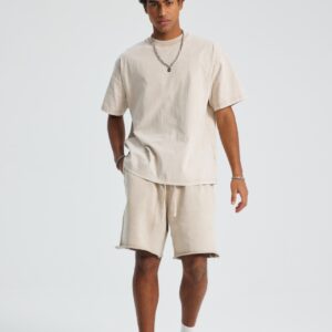 워싱 루즈핏 반팔티 250g 8808 크림