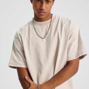 워싱 루즈핏 반팔티 250g 8808 크림