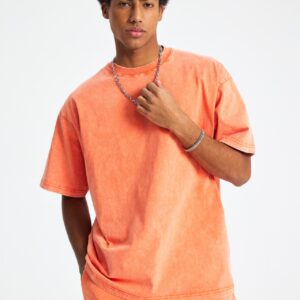 워싱 루즈핏 반팔티 250g 8808 오렌지