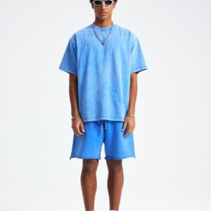 워싱 루즈핏 반팔티 250g 8808 블루